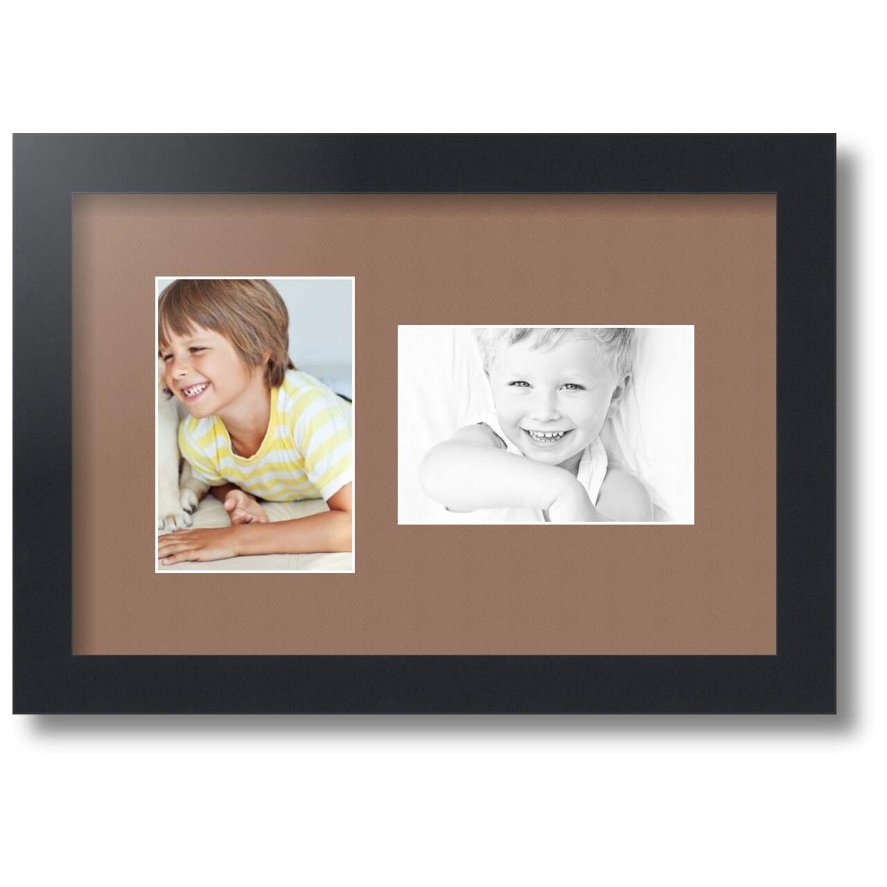 ArtToFrames Collage Photo Picture Frame with 2 - 4x6 inch Openings, Framed in Black with Over 62 Mat Color Options and Regular Glass (CSM-3926-102)